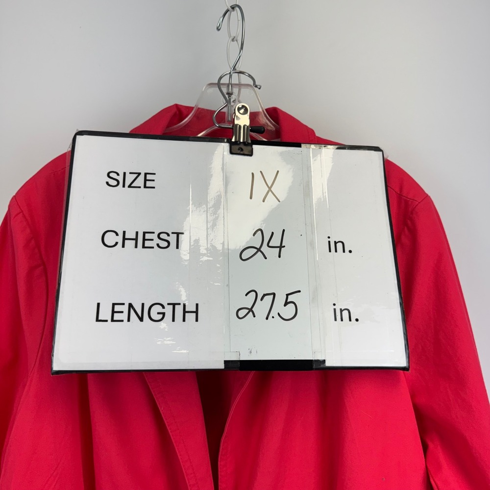 Liz Claiborne Woman Red 100% Cotton Blazer Jacket Plus Size 1X Single Button - Picture 2 of 15